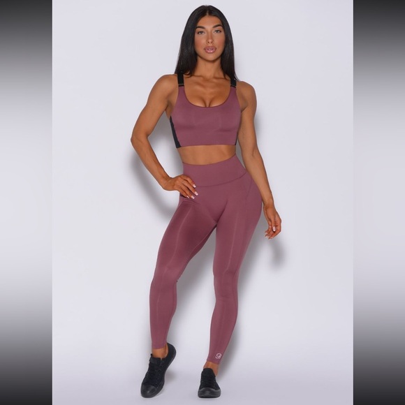 Bombshell sportswear snatched waist leggings and matching top Merlot - Picture 6 of 7